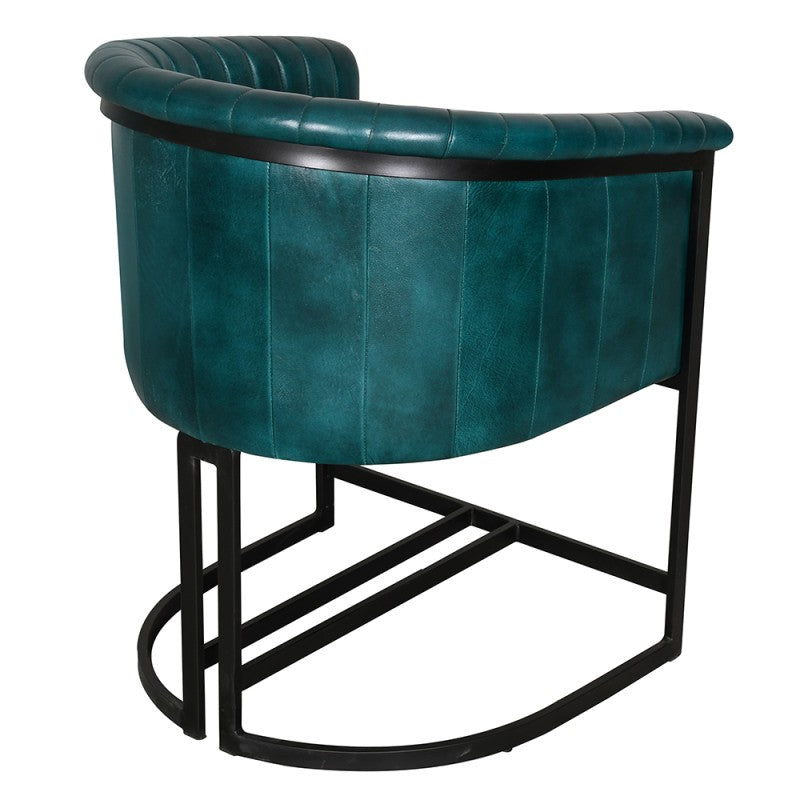 Chaise à Dossier Haut en Cuir et Métal "CERCHIO" | Meuble Ébéniste