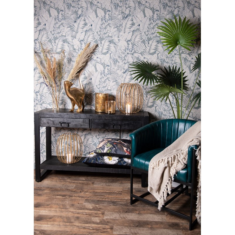 Chaise à Dossier Haut en Cuir et Métal "CERCHIO" | Meuble Ébéniste