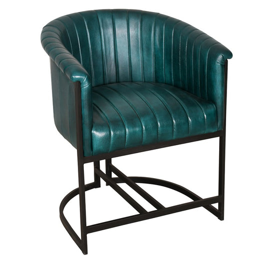 Chaise à Dossier Haut en Cuir et Métal "CERCHIO" | Meuble Ébéniste