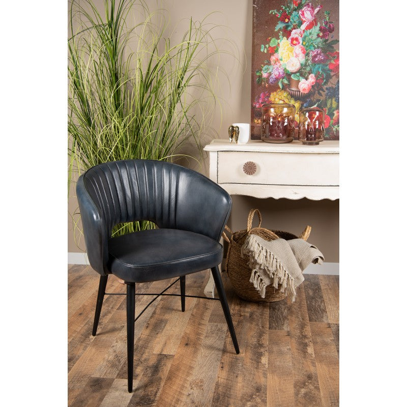 Chaise cuir et métal esprit chic - CASTELLO - meuble-ebeniste.com devient meuble-ebeniste.fr