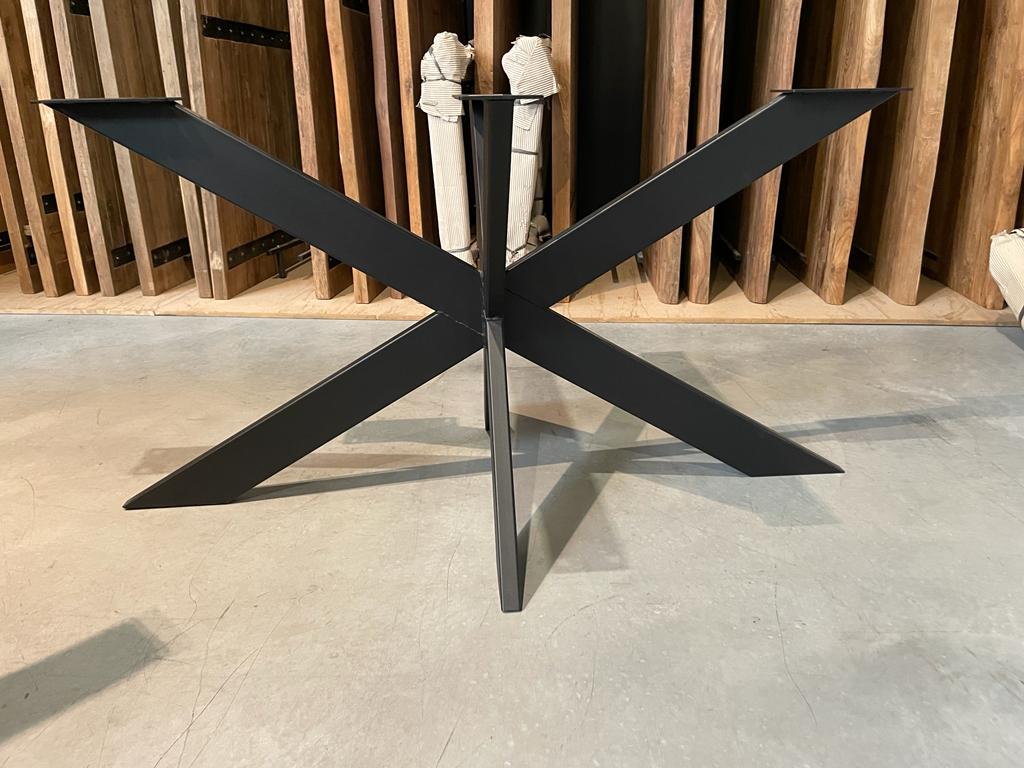 Pied de Table Central Mikado en Métal Noir Mat | Meuble Ébéniste