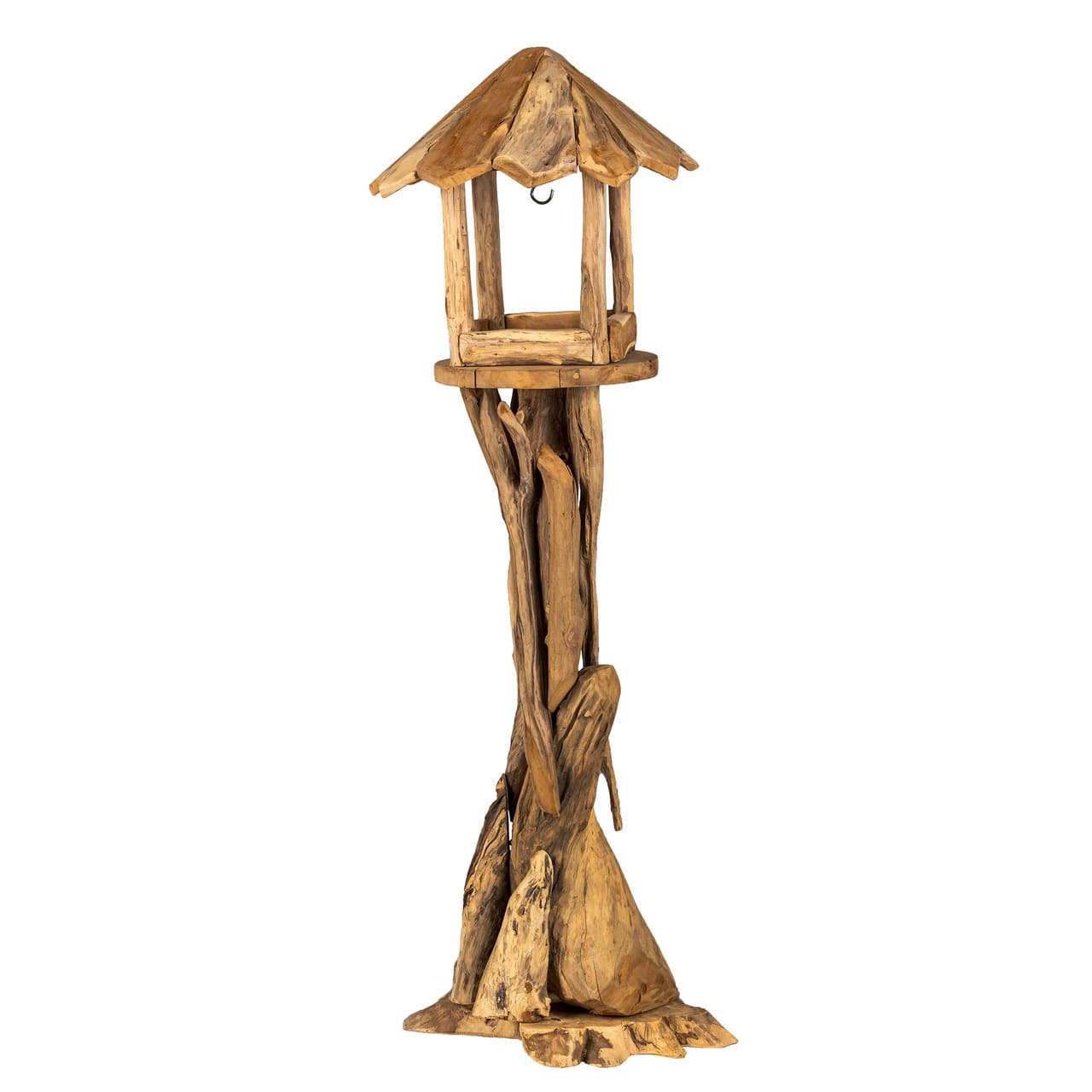 Sculpture artisanale bois massif teck - MANGEOIRE OISEAUX - meuble-ebeniste.com devient meuble-ebeniste.fr