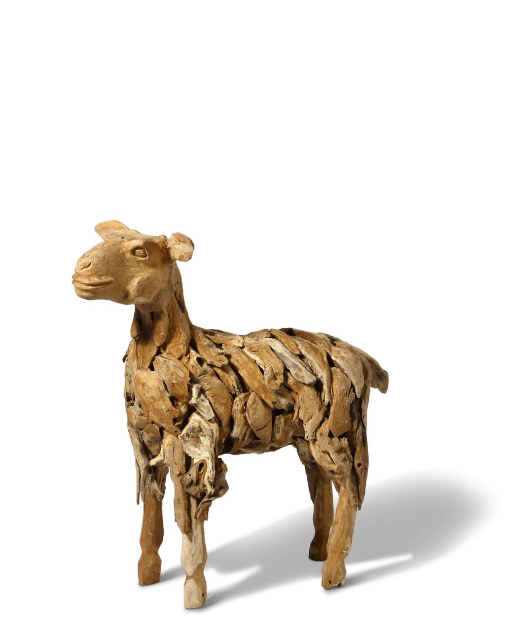 Sculpture artisanale bois massif teck - MOUTON - meuble-ebeniste.com devient meuble-ebeniste.fr