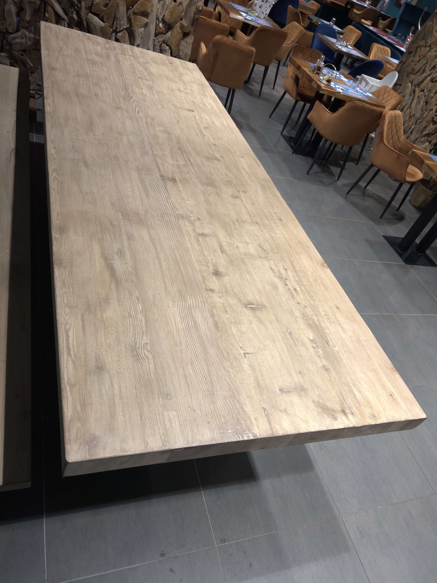 TABLE BOIS MASSIF PIEDS X NOIR MAT METAL 300 12