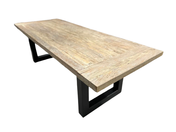 Table en Teck Massif Cérusé sur Mesure | Meuble Ébéniste