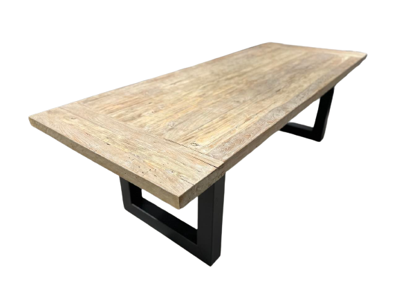Table en Teck Massif Cérusé sur Mesure | Meuble Ébéniste