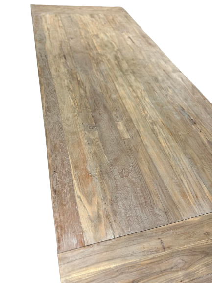 Table en Teck Massif Cérusé sur Mesure | Meuble Ébéniste
