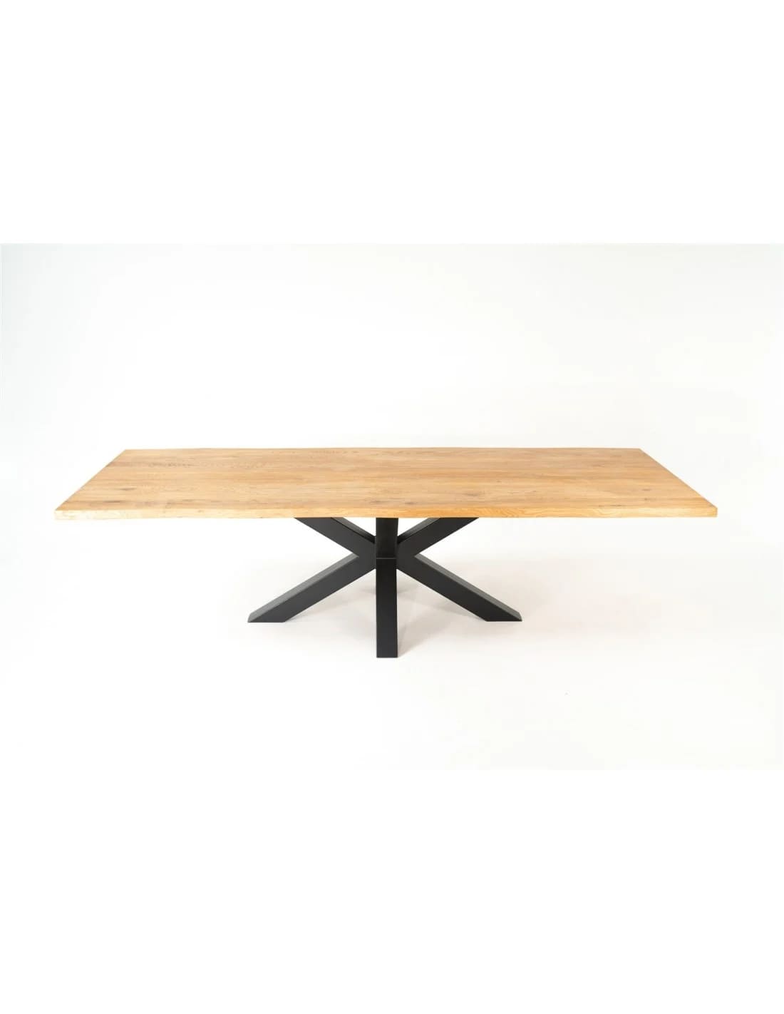 Table chêne massif pieds central noir métal RAVELLO - DIMENSIONS SUR MESURES - meuble-ebeniste.com devient meuble-ebeniste.fr
