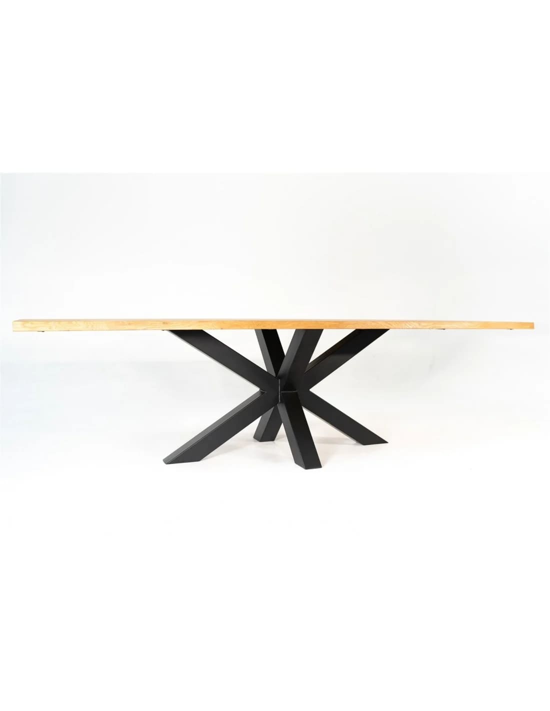 Table chêne massif pieds central noir métal RAVELLO - DIMENSIONS SUR MESURES - meuble-ebeniste.com devient meuble-ebeniste.fr