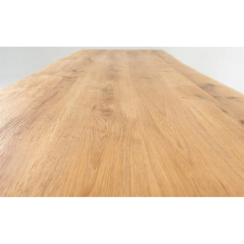 Table chêne massif pieds X noir métal MANAROLA - DIMENSIONS SUR MESURES - meuble-ebeniste.com devient meuble-ebeniste.fr
