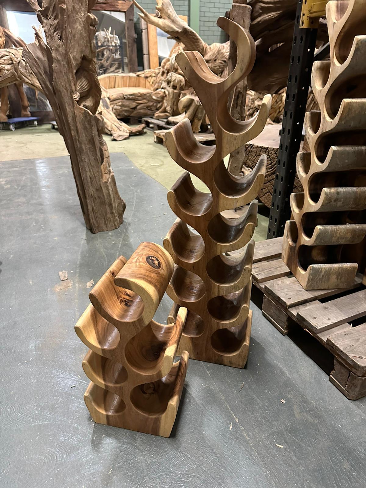 Porte-Bouteilles sur Pied Autoportant en Bois Massif
