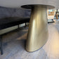Aurore Ovale - Table de salle à manger ovale en céramique Natural Gold