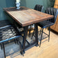 TABLE HAUTE DE BAR BISTROT EN BOIS DE MANGUIER ET FONTE - meuble-ebeniste.com devient meuble-ebeniste.fr