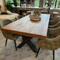 Table en Bois Massif avec Élégants Pieds en X RIETI - 300 x 110 cm - meuble-ebeniste.com devient meuble-ebeniste.fr