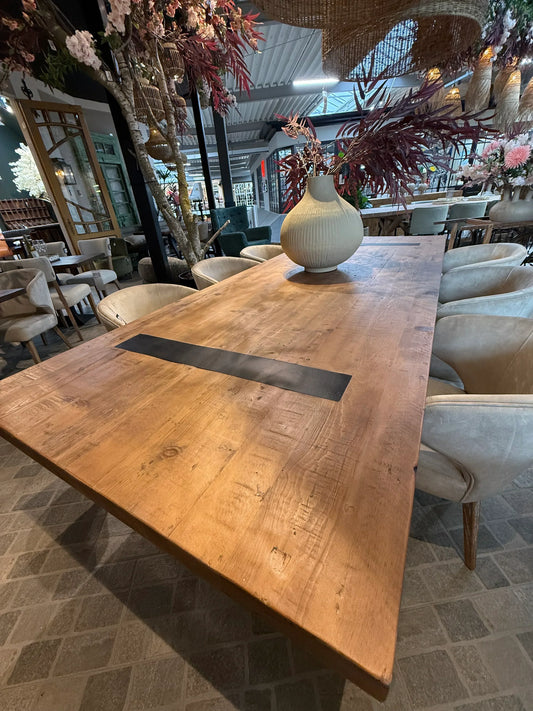 Table bois massif pieds U apparents - 300 X 120 CM - meuble-ebeniste.com devient meuble-ebeniste.fr
