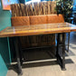 TABLE HAUTE DE BAR BISTROT EN BOIS DE MANGUIER ET FONTE 