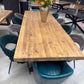 Table en Bois Massif avec Élégants Pieds en X RIETI - 300 x 110 cm