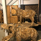 Sculpture animale artisanale en bois flotté