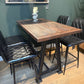 TABLE HAUTE DE BAR BISTROT EN BOIS DE MANGUIER ET FONTE - meuble-ebeniste.com devient meuble-ebeniste.fr