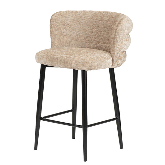 Chaise de Bar "LUXORA" avec Dossier en Tissu Tissé
