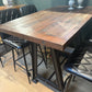 TABLE HAUTE DE BAR BISTROT EN BOIS DE MANGUIER ET FONTE - meuble-ebeniste.com devient meuble-ebeniste.fr
