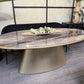 Aurore Ovale - Table de salle à manger ovale en céramique Natural Gold