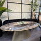 Aurore Ovale - Table de salle à manger ovale en céramique Natural Gold