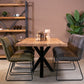 Table Acacia Massif bords naturels Pied Mikado noir mat - LERICI