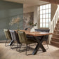 Table Acacia Massif bords naturels Pieds X noir mat - AMALFI