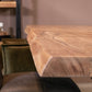 Table Acacia Massif bords naturels Pieds X noir mat - AMALFI