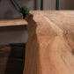 Table Acacia Massif bords naturels Pieds X noir mat - AMALFI