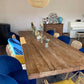 Table en Bois Massif avec Élégants Pieds en X RIETI - 300 x 110 cm - meuble-ebeniste.com devient meuble-ebeniste.fr
