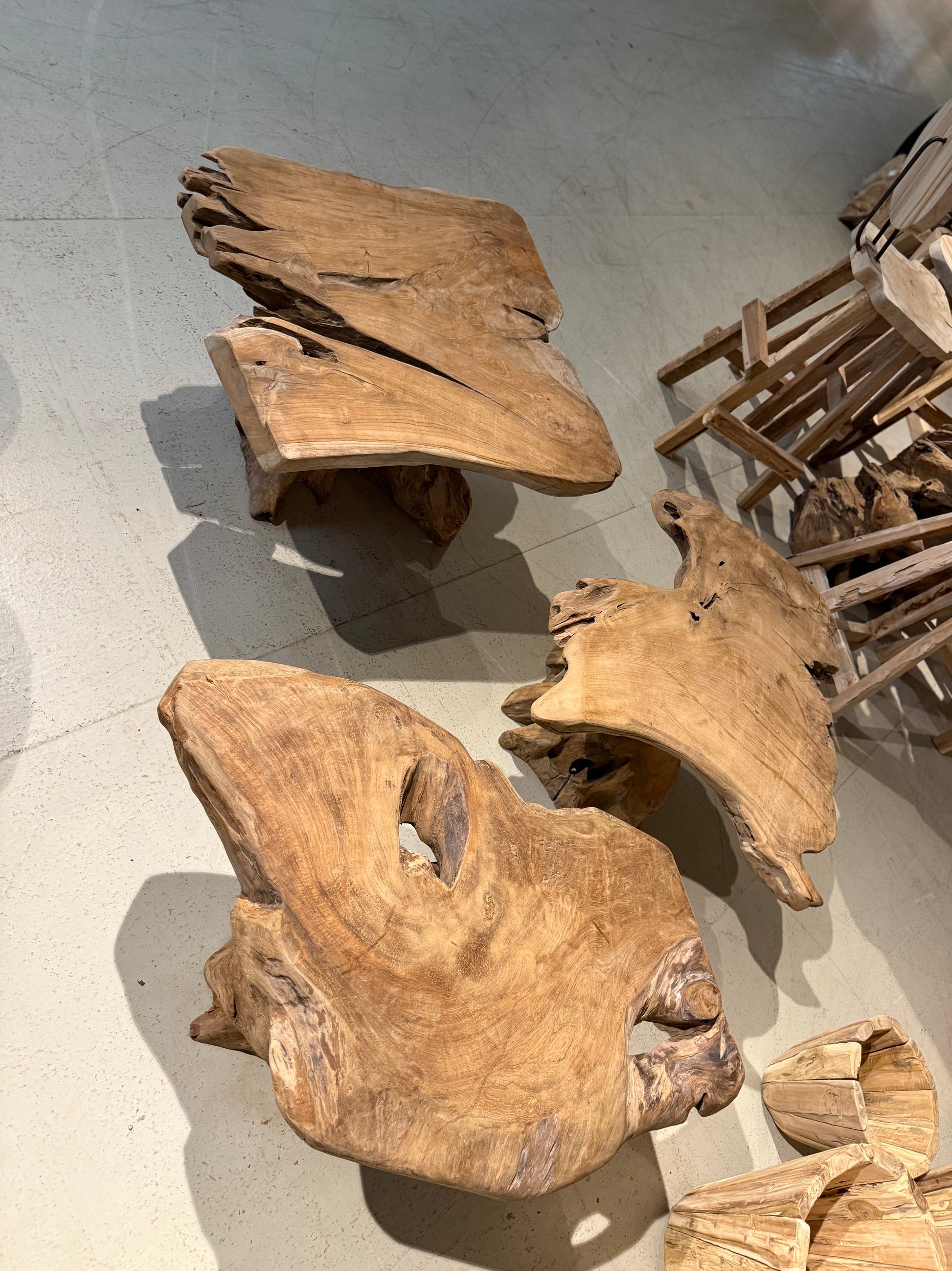 Table Basse en Souche de Bois Naturel | Meuble Ébéniste