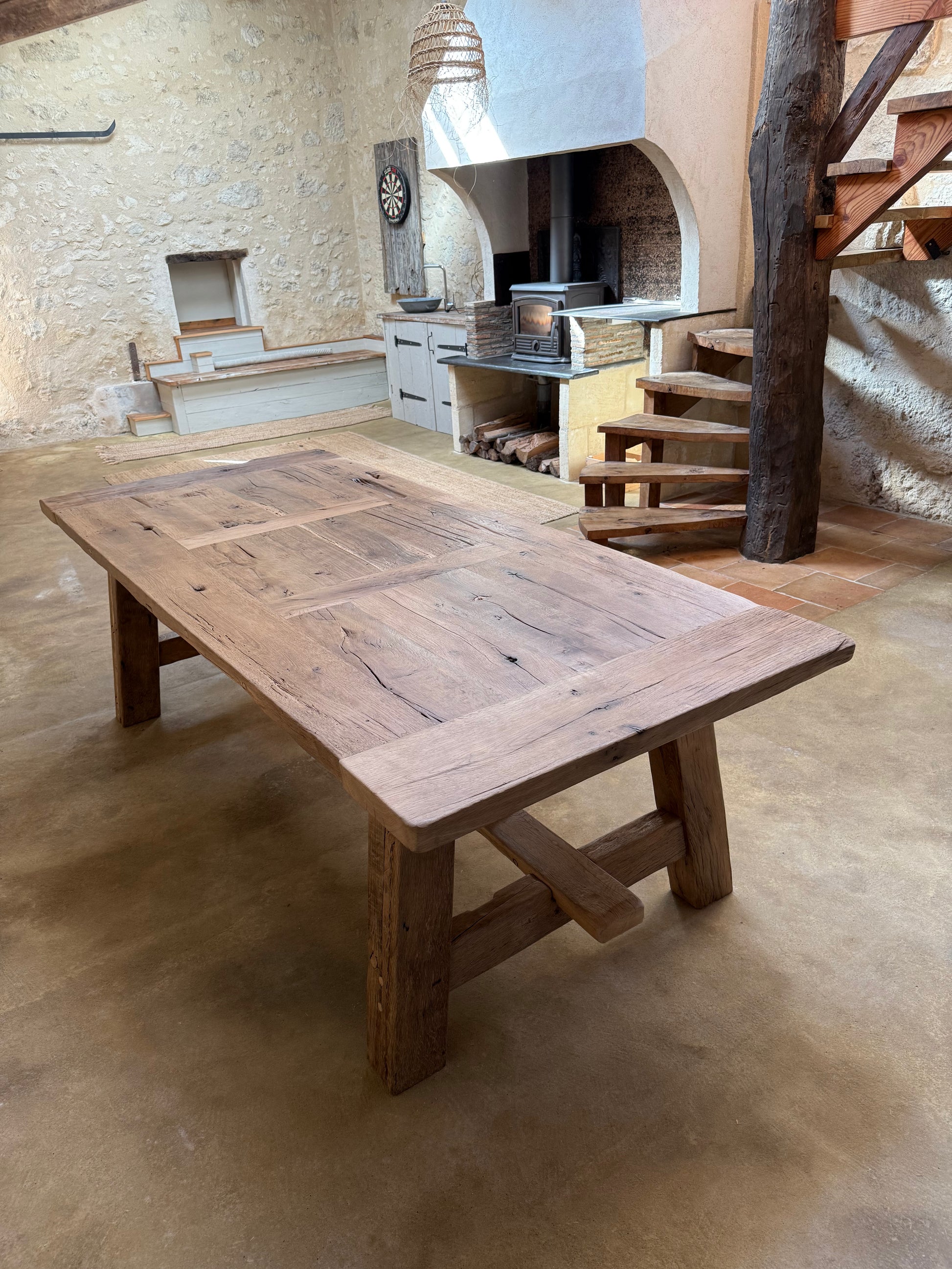 Table de Ferme en Vieux Chêne Massif sur Mesure | Meuble Ébéniste