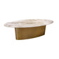 Aurore Ovale - Table de salle à manger ovale en céramique Natural Gold