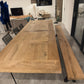 Table de ferme vieux chêne massif centenaire - DIMENSIONS ET PIETEMENT AU CHOIX