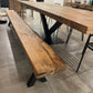 Table de ferme vieux chêne massif centenaire - DIMENSIONS ET PIETEMENT AU CHOIX
