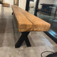 Table de ferme vieux chêne massif centenaire - DIMENSIONS ET PIETEMENT AU CHOIX