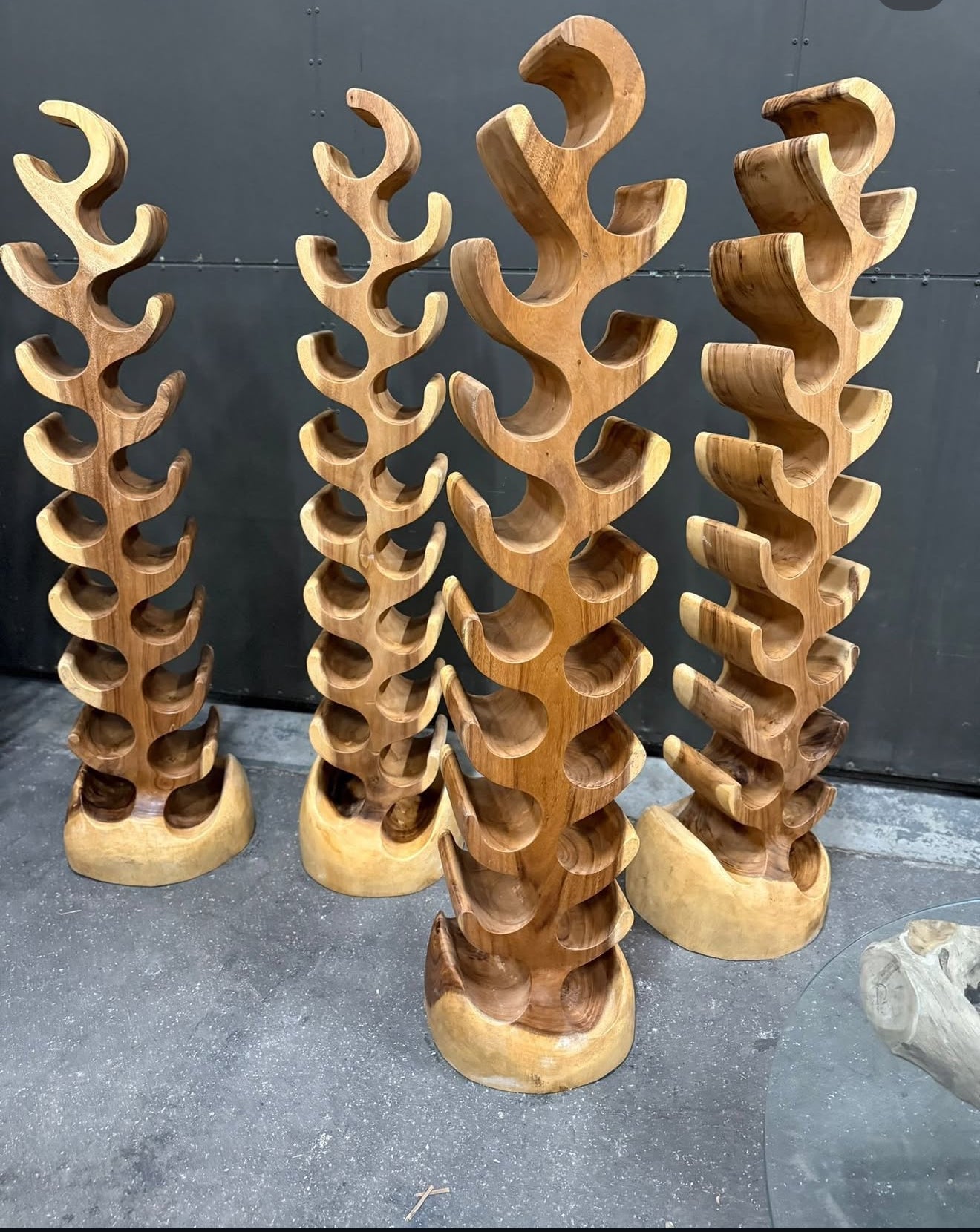 Porte-Bouteilles sur Pied Autoportant en Bois Massif