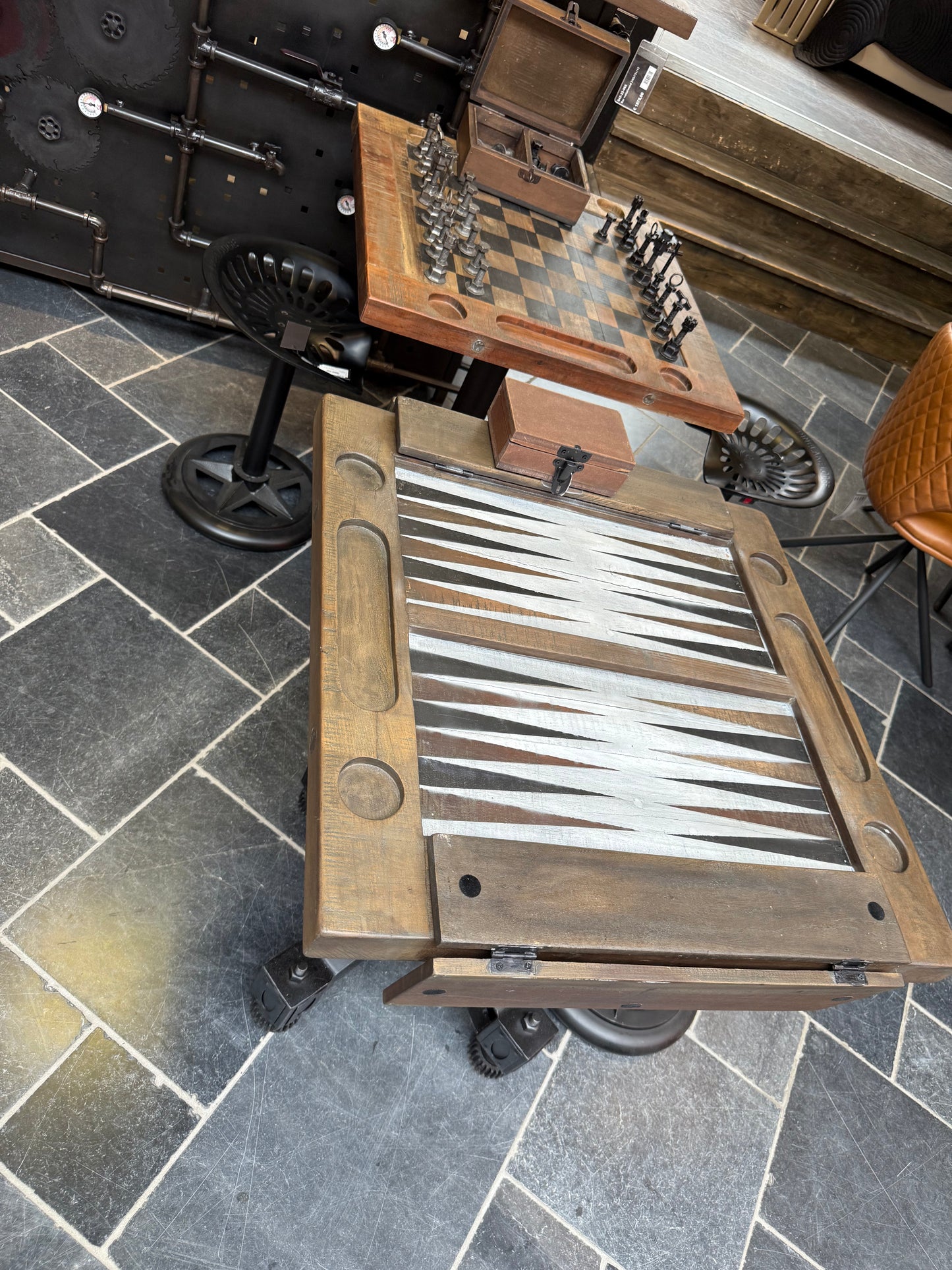 Table de Backgammon en bois de manguier haut de gamme