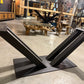 Pied de Table Central "Forme V" en Métal Noir Mat