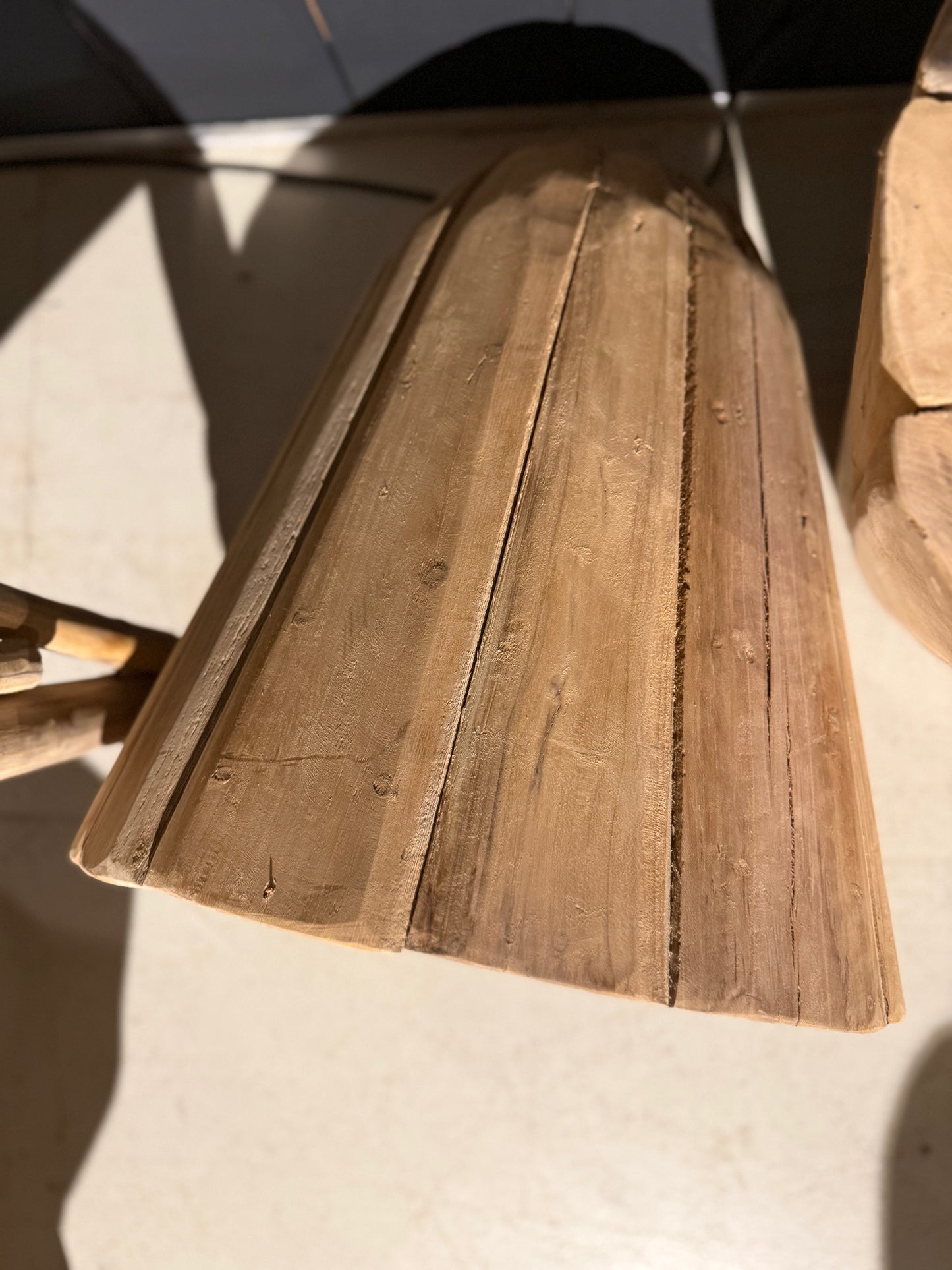 Pot de fleur en teck massif artisanal pour décoration intérieure et extérieure