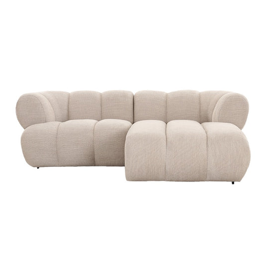 Canapé d'Angle Modulaire 2,5 Places "Modena" - Tissu Beige Chic