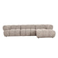 Canapé d'Angle Modulaire 4 Places "Verona" - Tissu Beige chic