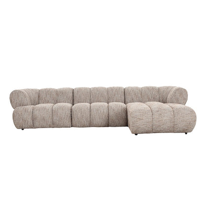 Canapé d'Angle Modulaire 4 Places "Verona" - Tissu Beige chic