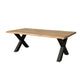 Table Acacia bois massif naturel pieds X noir mat - ALASSIO