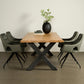 Table Acacia bois massif naturel pieds X noir mat - ALASSIO