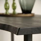 Table Acacia bois massif noir pieds U noir mat - ALESIA