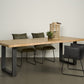 Table bois massif acacia naturel pieds U noir mat - SORRENTO