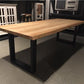 Table bois massif acacia naturel pieds U noir mat - SORRENTO
